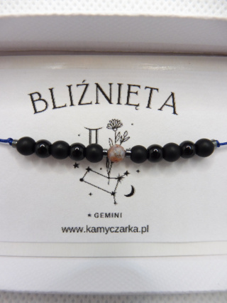 Bransoletka Męska Zodiakalne Bliźnięta z Jaspisem