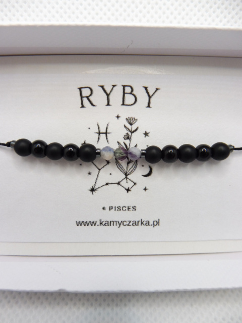 Bransoletka Męska dla Zodiakalnej Ryby z Fluorytem Bransoletka Męska dla Zodiakalnej Ryby z Fluorytem
