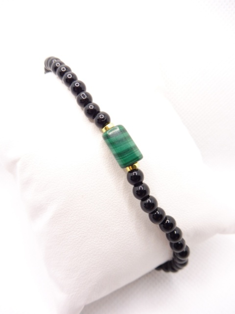 Bransoletka Męska z Malachitem i Onyksem