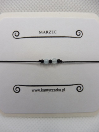 Bransoletka Miesięczna Marzec z Akwamarynem
