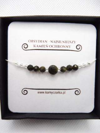 Bransoletka Ochronna z Obsydianem