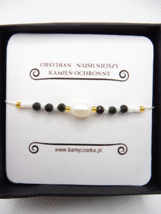 Bransoletka Ochronna z Obsydianem
