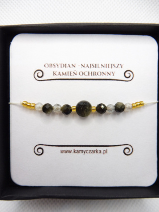 Bransoletka Ochronna z Obsydianem