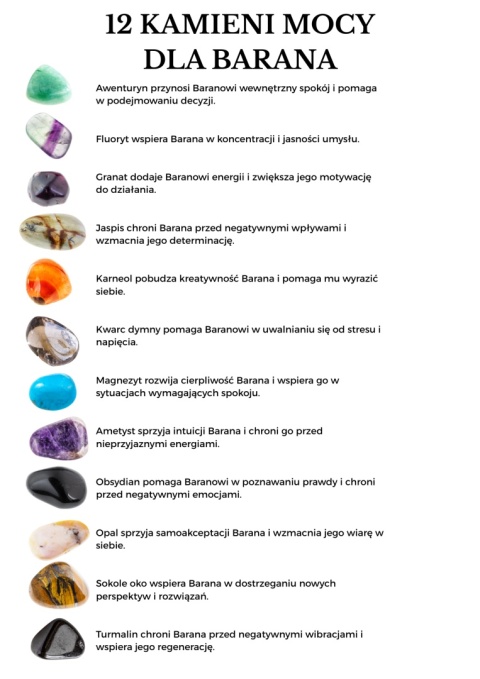 Naszyjnik dla Barana 12 KAMIENI MOCY