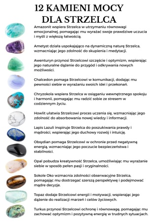 Naszyjnik dla Strzelca 12 KAMIENI MOCY