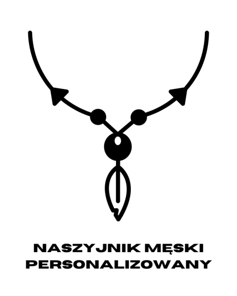 Naszyjnik męski z kamieni naturalnych na czarnym sznurku nylonowym - Personalizowany Naszyjnik męski z kamieni naturalnych na czarnym sznurku nylonowym - Personalizowany