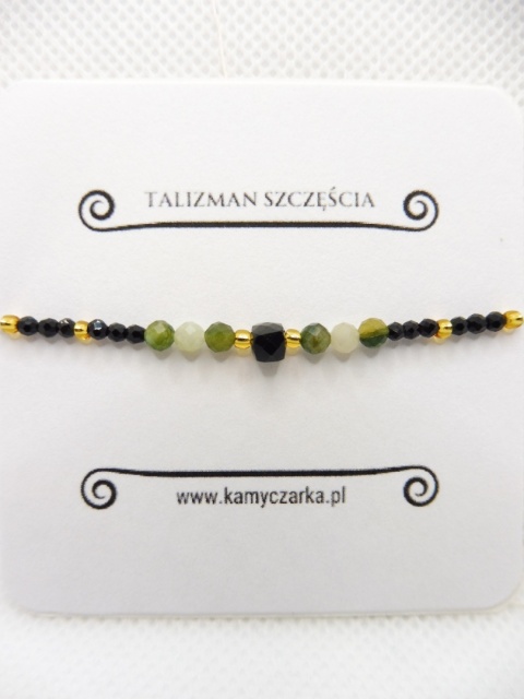 Bransoletka z Czarnym Turmalinem i Awenturynem Gold Bransoletka z Czarnym Turmalinem i Awenturynem Gold