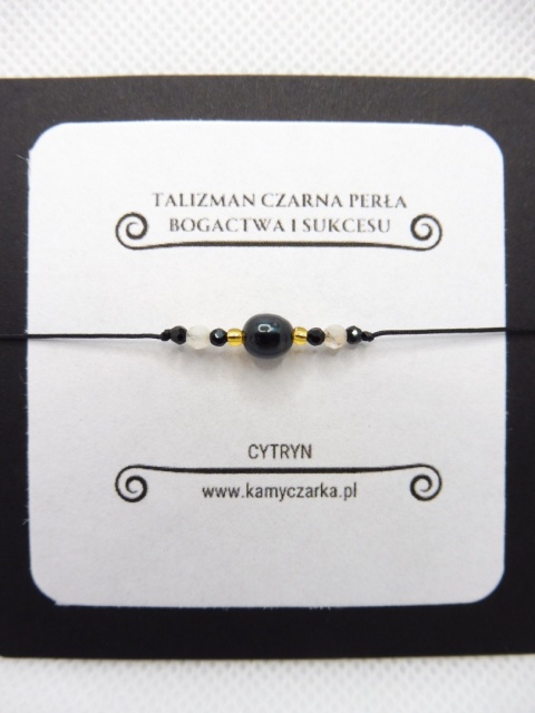 Bransoletka z Czarną Perłą i Cytrynem Gold Bransoletka z Czarną Perłą i Cytrynem Gold