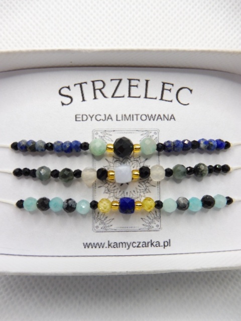 Zestaw Trzech Bransoletek z Kamieniami Naturalnymi Dla Strzelca Zestaw Trzech Bransoletek z Kamieniami Naturalnymi Dla Strzelca