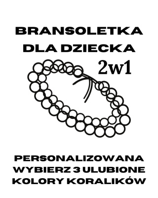 Bransoletka 2w1 z Czarnym Turmalinem i Szklanymi Koralikami - Personalizowana