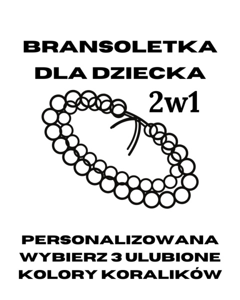 Bransoletka 2w1 z Czarnym Turmalinem i Szklanymi Koralikami - Personalizowana Bransoletka 2w1 z Czarnym Turmalinem i Szklanymi Koralikami - Personalizowana