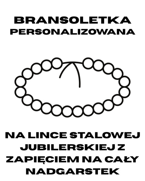 Bransoletka z kamieni naturalnych na lince stalowej z zapięciem
