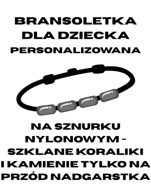 Bransoletka z kamieni naturalnych i koralików na sznurku nylonowym dla dziecka