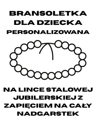Bransoletka z kamieni naturalnych i koralików na lince stalowej dla dziecka