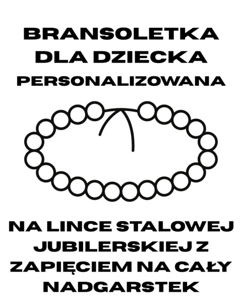 Bransoletka z kamieni naturalnych i koralików na lince stalowej dla dziecka