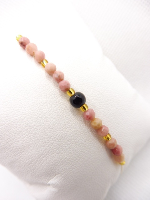 Bransoletka z Rodonitem i Onyks