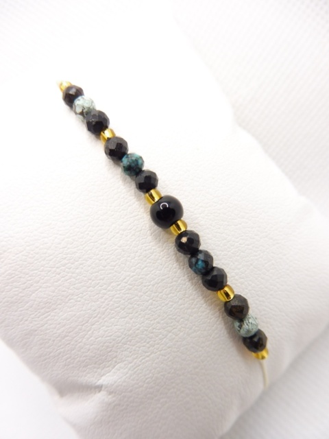 Bransoletka z Turkus Afrykański i Onyks