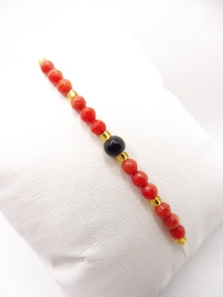 Bransoletka z Koralem i Onyks