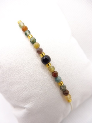 Bransoletka z Agatem Indyjskim i Onyks