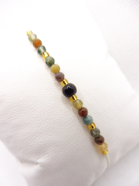 Bransoletka z Agatem Indyjskim i Onyks