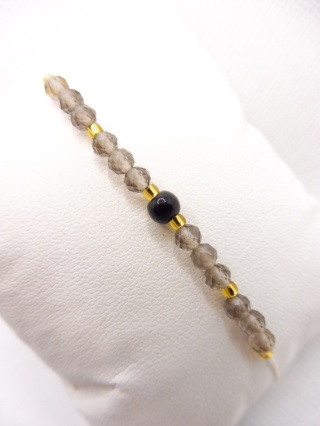Bransoletka z Kwarcem Dymnym i Onyks