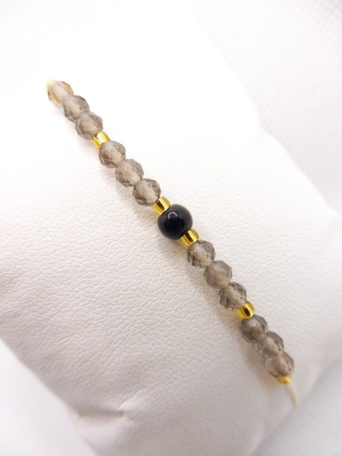 Bransoletka z Kwarcem Dymnym i Onyks
