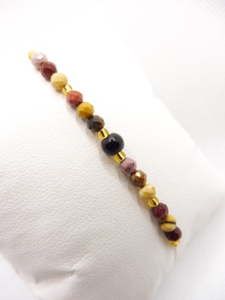 Bransoletka z Jaspis Mokait i Onyks