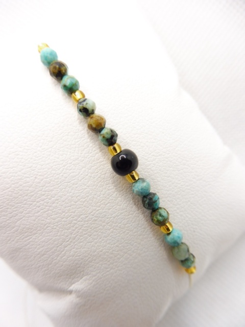 Bransoletka z Turkus Afrykański i Onysks