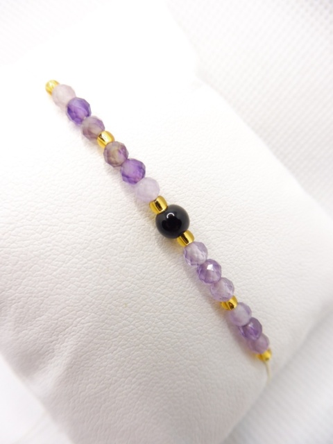 Bransoletka z Ametyst i Onyks
