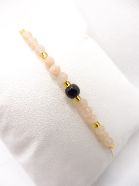 Bransoletka z Kamień Słoneczny i Onyks