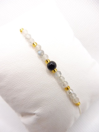 Bransoletka z Labradoryt i Onyks