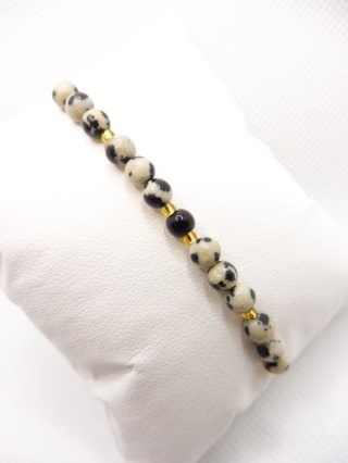 Bransoletka z Jaspis Dalmatyński i Onyks