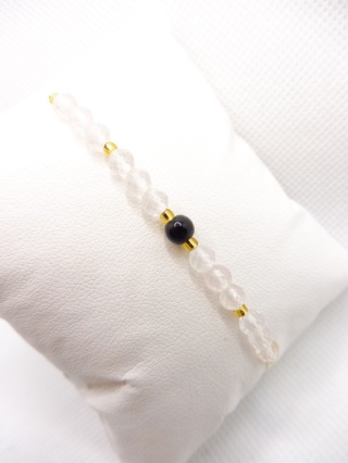 Bransoletka z Kwarcem Różowym i Onyks