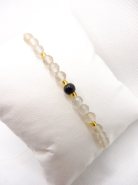 Bransoletka z Kamieniem Księżycowym i Onyks