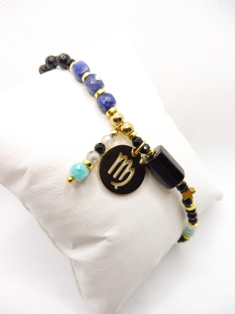 Bransoletka z Lapis Lazuli, Czarny Turmalin,Kamień Księżycowy,Amazonit