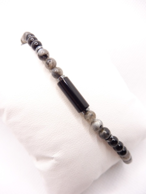 Bransoletka Męska z Onyksem i Labladorytem