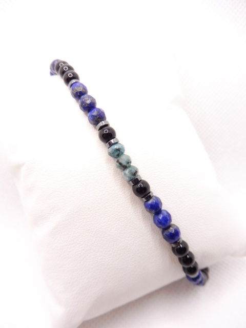 Bransoletka Męska z Onyksem, Lapis Lazuli i Jadeitem