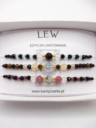 Zestaw Trzech Bransoletek z Kamieniami Naturalnymi Dla Lwa