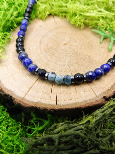 Bransoletka Męska z Onyksem, Lapis Lazuli i Jadeitem
