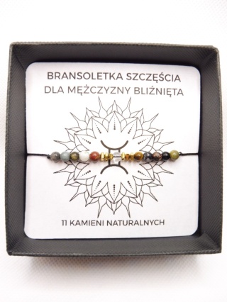 Bransoletka dla Bliźnięta Męska Na Szczęście