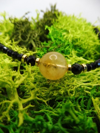 Bransoletka z Czarnym Turmalinem i Cytrynem Gold