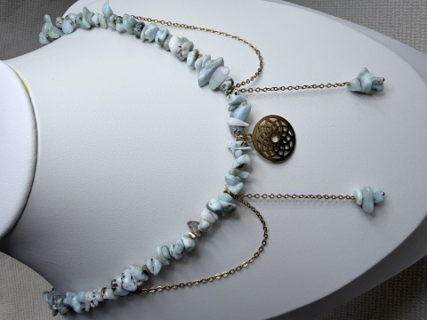 Naszyjnik Larimar Łańczuszki Stal Gold