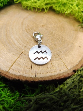 Zawieszka Wodnik Zodiakalna do Bransoletki ze Stal Silver